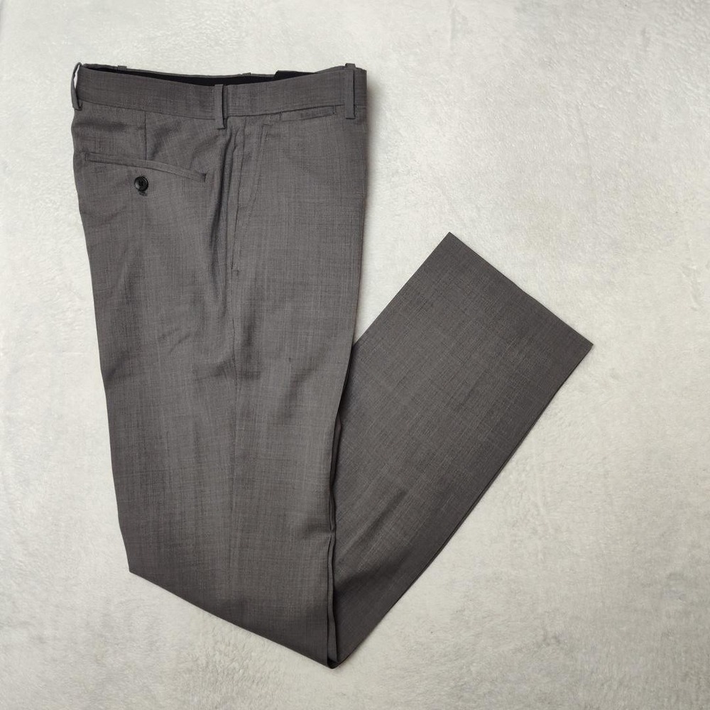 Theory Pants Mens 31x33 Gray Slim Wool Dress Pants‎ Marlo Gudgeon Flat Front